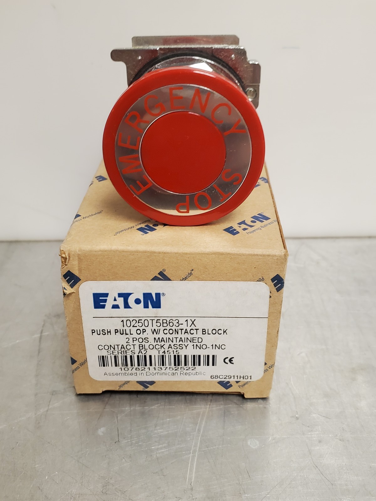 10250T5B63-1X EATON HEAVY DUTY PUSH PULL BUTTON RED 1NO/1NC E-STOP