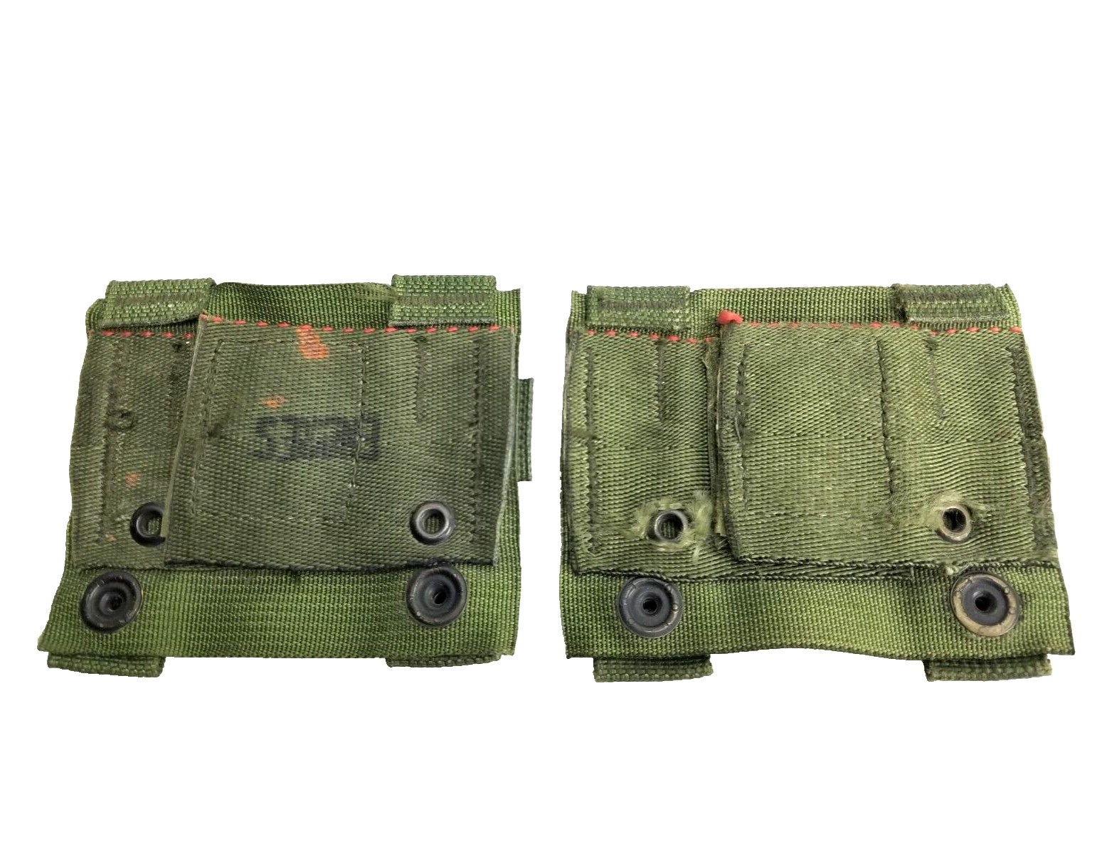 (2) K BAR KABAR MOLLE PALS Knife Adapter Army GREEN USGI US Military Issue USED