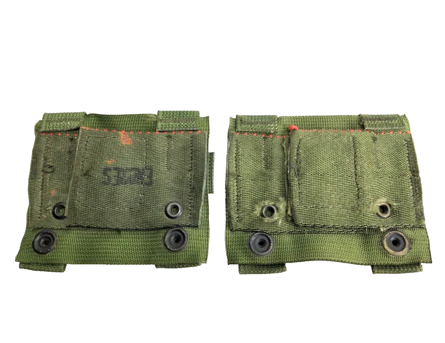 (2) K BAR KABAR MOLLE PALS Knife Adapter Army GREEN USGI US Military Issue USED
