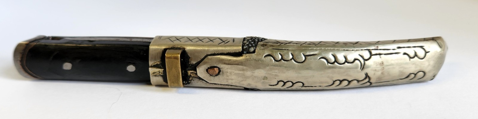 Antique Tibetan Himalayan Turquoise Knife & Sheath Tribal Nomad 6.5" Sheathed