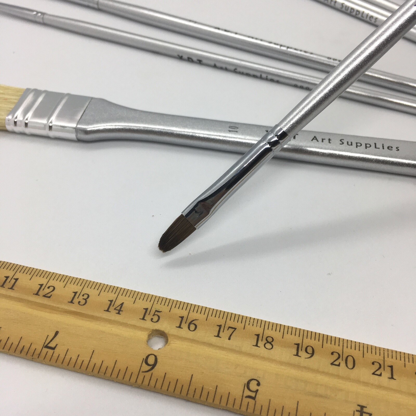 XDT#888-3 Assorted Art Brush Set 10Pc X-Long Handle Acrylic Oil Watercolor