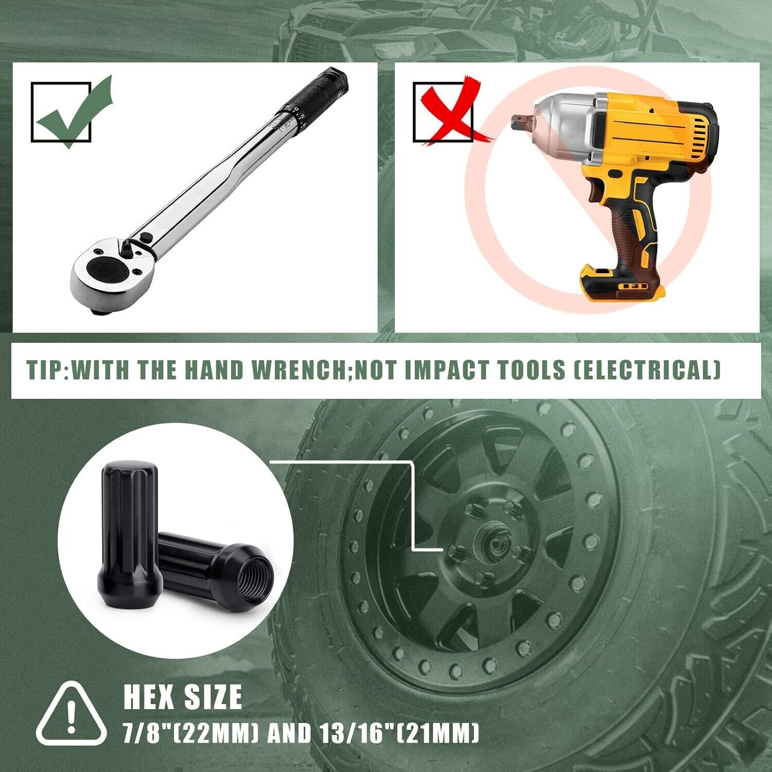 32pcs 9/16 x18 Black Lug Nut for 2002-2010 Ram 1500 1994-2011 Ram 2500 3500 8Lug