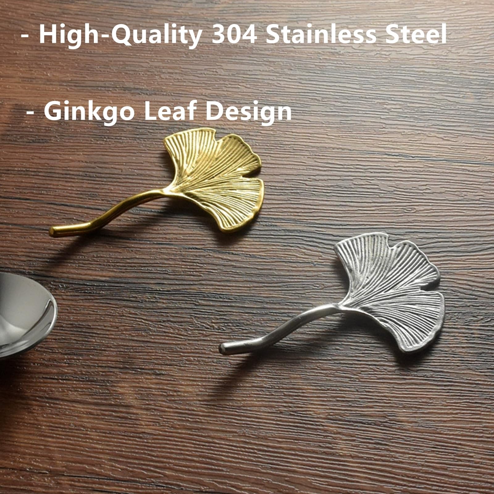 DKJEkdje Stainless Steel Chopstick Holder Leaf Spoon Rest Table Cutlery Gold