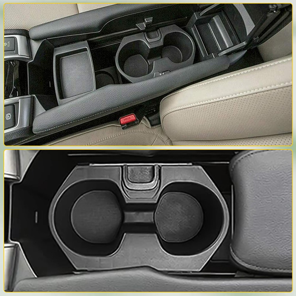 Front Console Insert Dual Water Cup Center For Honda Civic 2016-2021 Holder