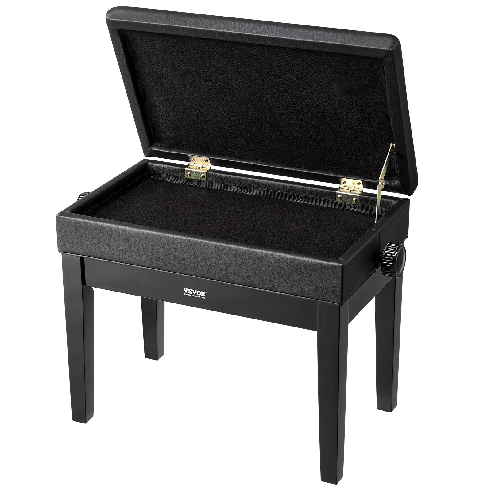 VEVOR Adjustable Piano Keyboard Bench Storage Padded Seat Wooden Vanity