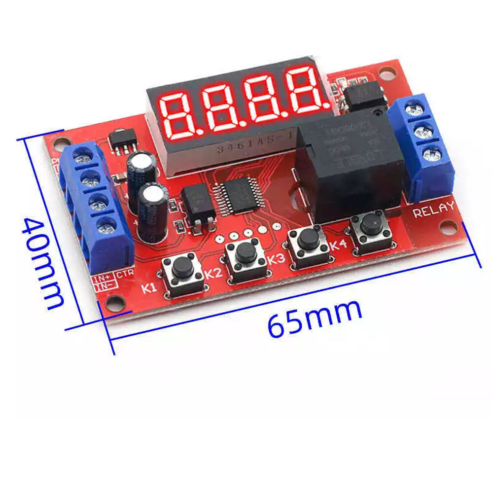 2PCS DC 12V 10A Adjustable Time Delay Relay Module LED Digital Timer Switch US