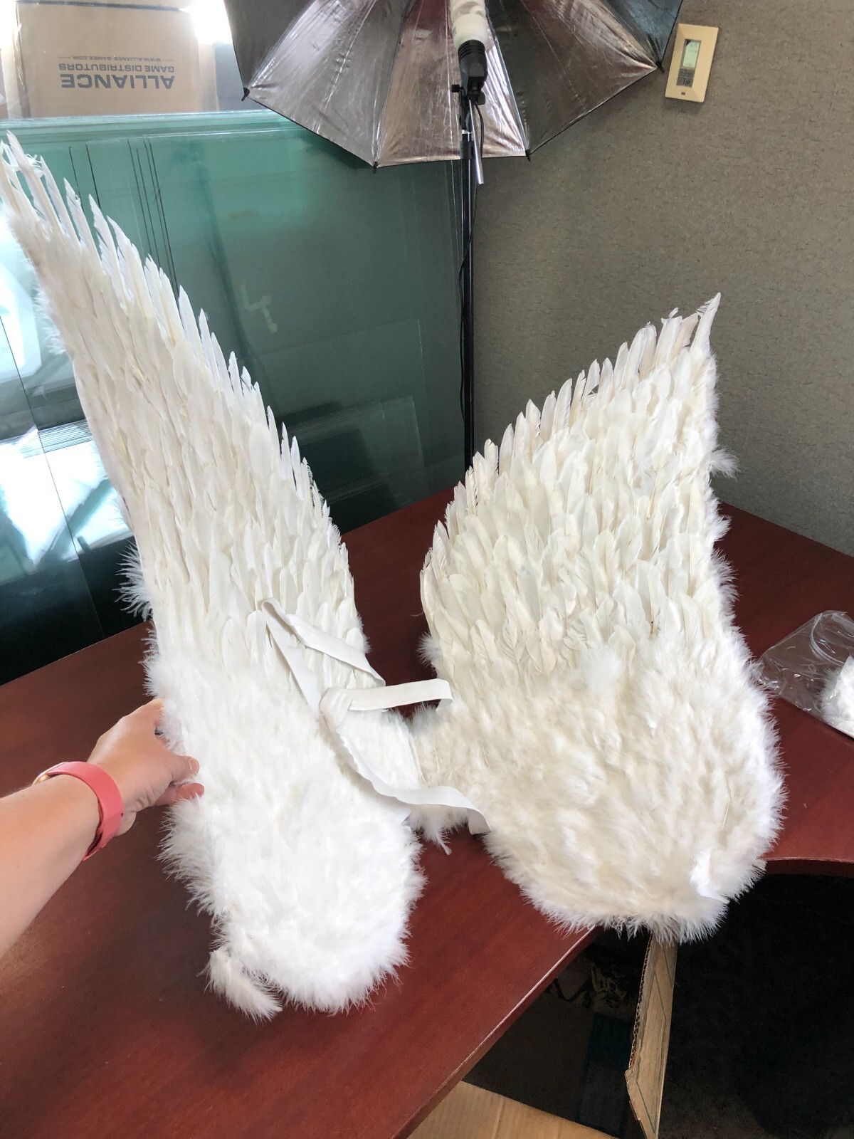 Touch of Nature White Adult Angel Wings - 52" by 36" w/ halo