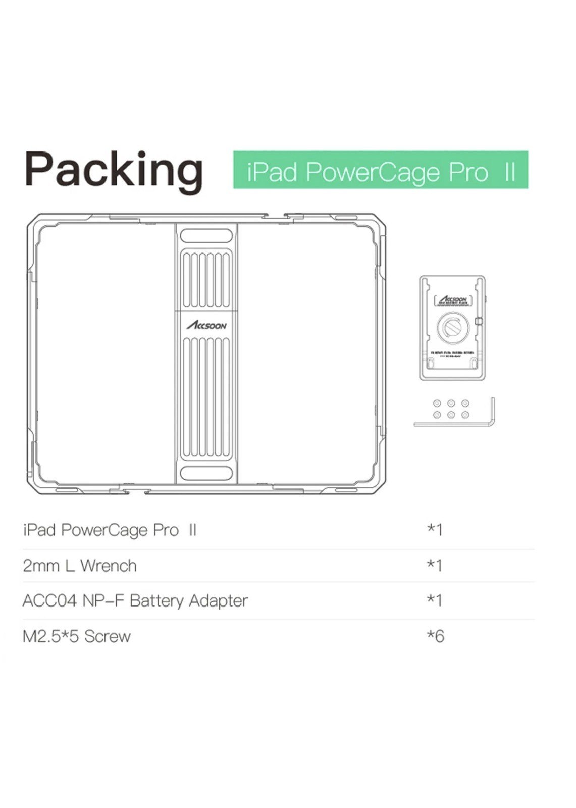 ACCSOON CEPC-04 PowerCage Pro II Power Cage for iPad Pro 12.9 inch (Gen 3,4,5,6)