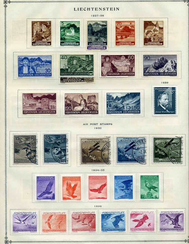 Liechtenstein Collection on Complete Scott International Pages, Scott $880+