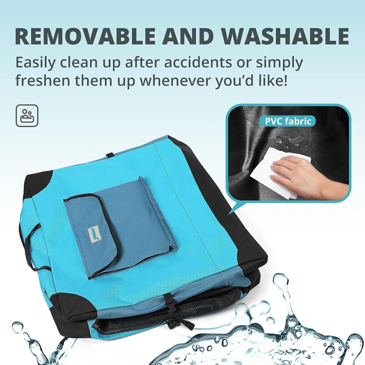 4 Door Portable Folding Dog Soft Crate Mesh Mat Light Blue NIB