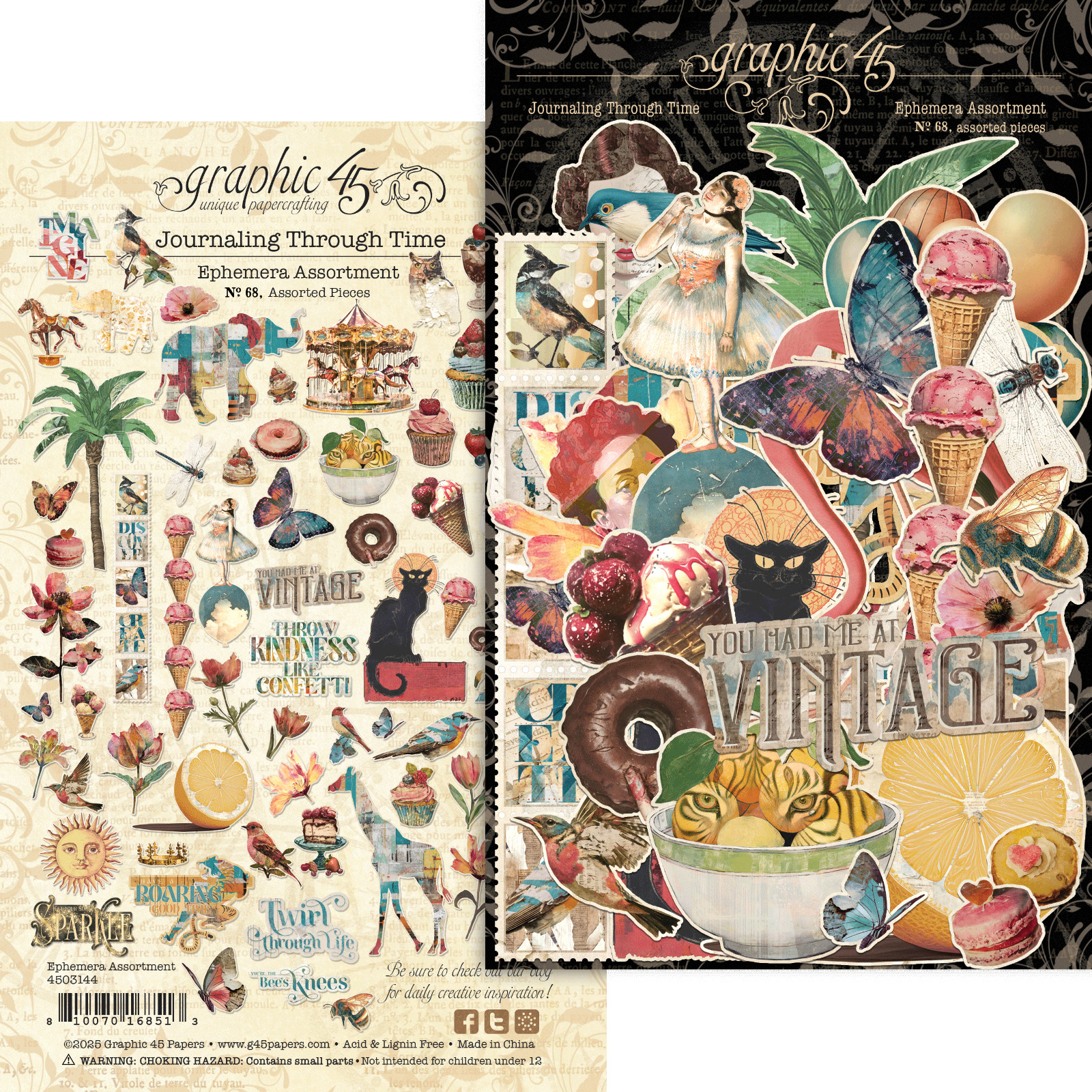 GRAPHIC 45 JOURNALING THROUGH TIME COLLECTION CALENDAR PLANNER JOURNAL NOTEBOOK