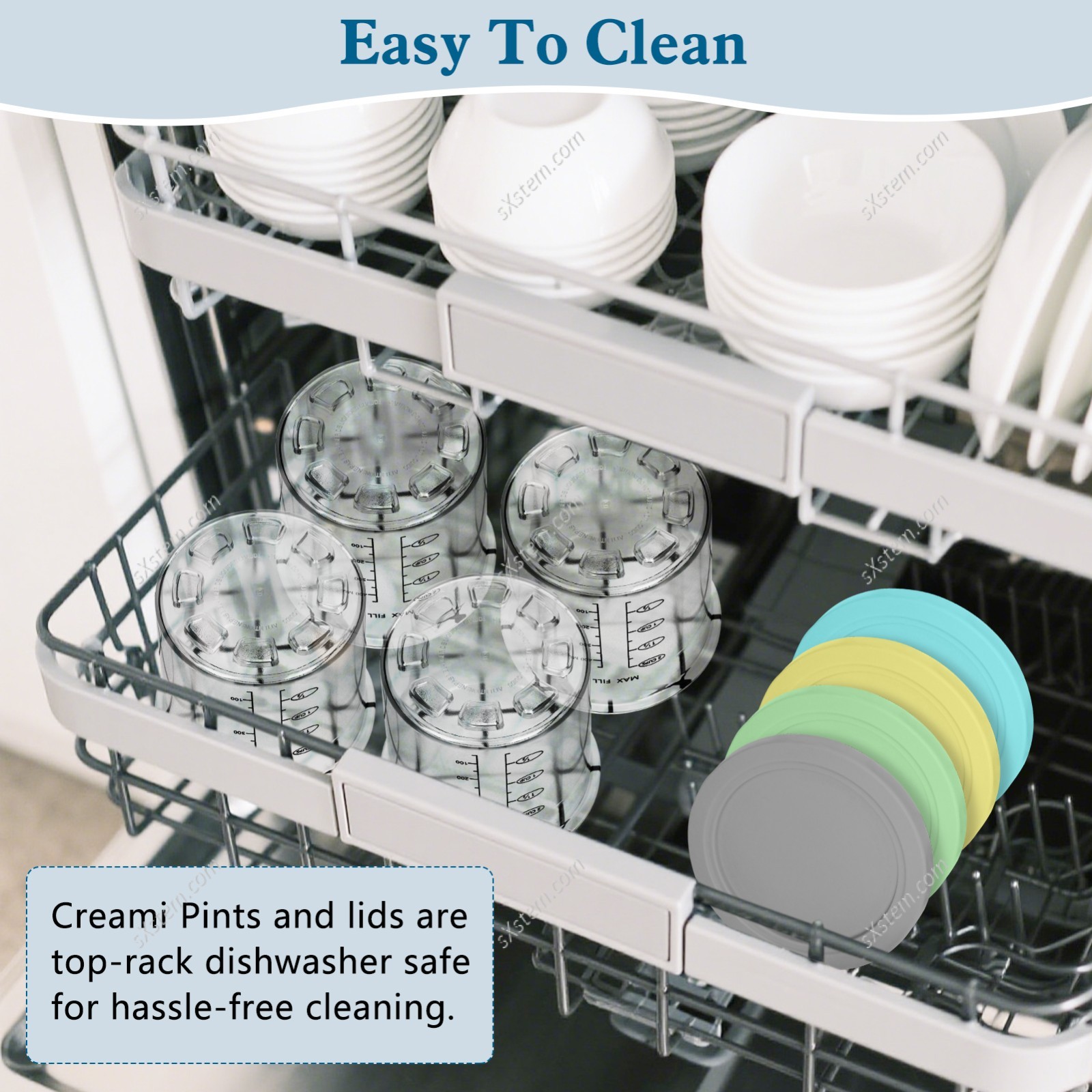 16OZ Replacement For Ninja Creami Pints & Lid Ice Cream Maker NC299 NC300 Series