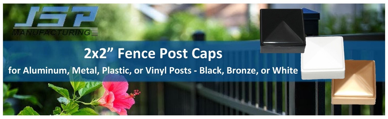 2 x 2 Fence Post Cap Black Plastic Cover for Metal Vinyl Wood Posts