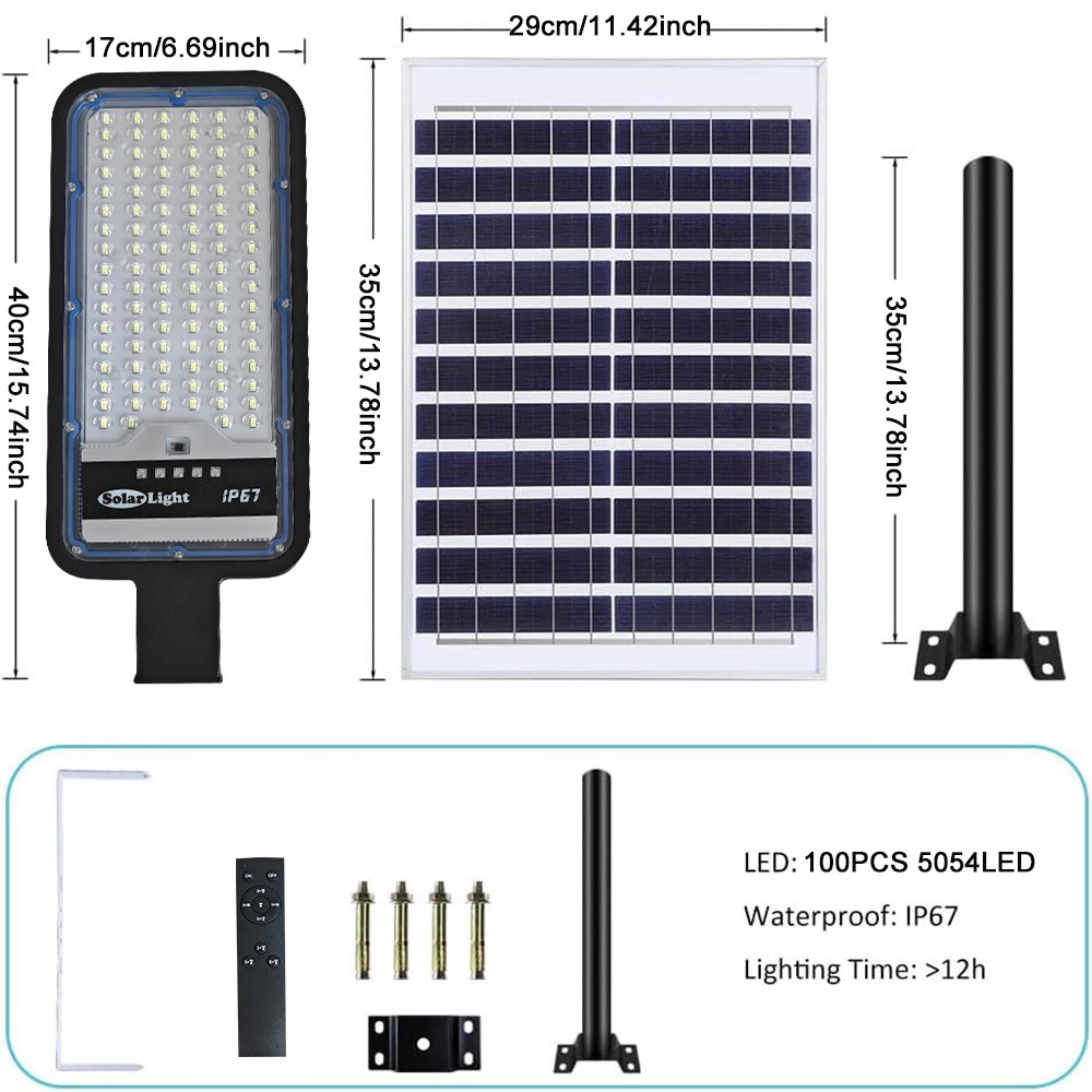 Commercial Solar Street Lights Outdoor Dusk to Dawn Solar Super Bright Aluminum