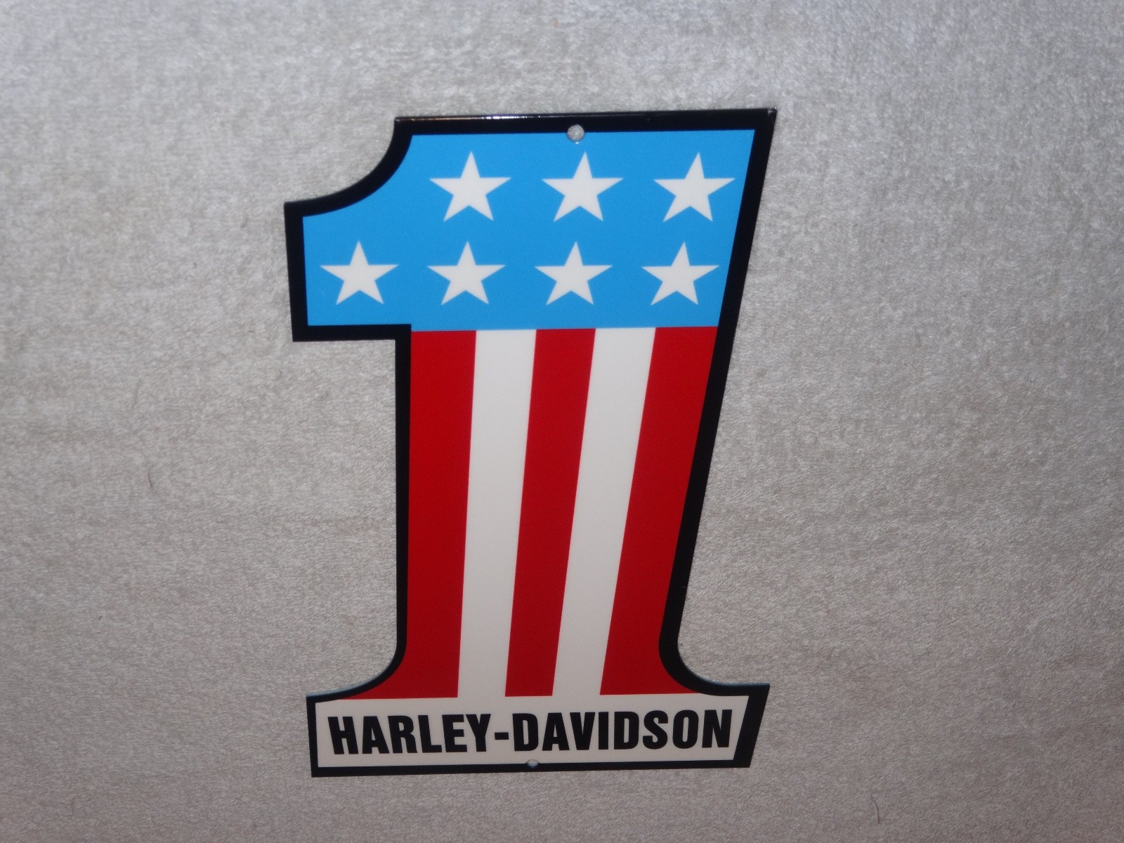 VINTAGE HARLEY DAVIDSON #1 MOTORCYCLES 12" METAL GASOLINE & OIL MOTORCYCLE SIGN!