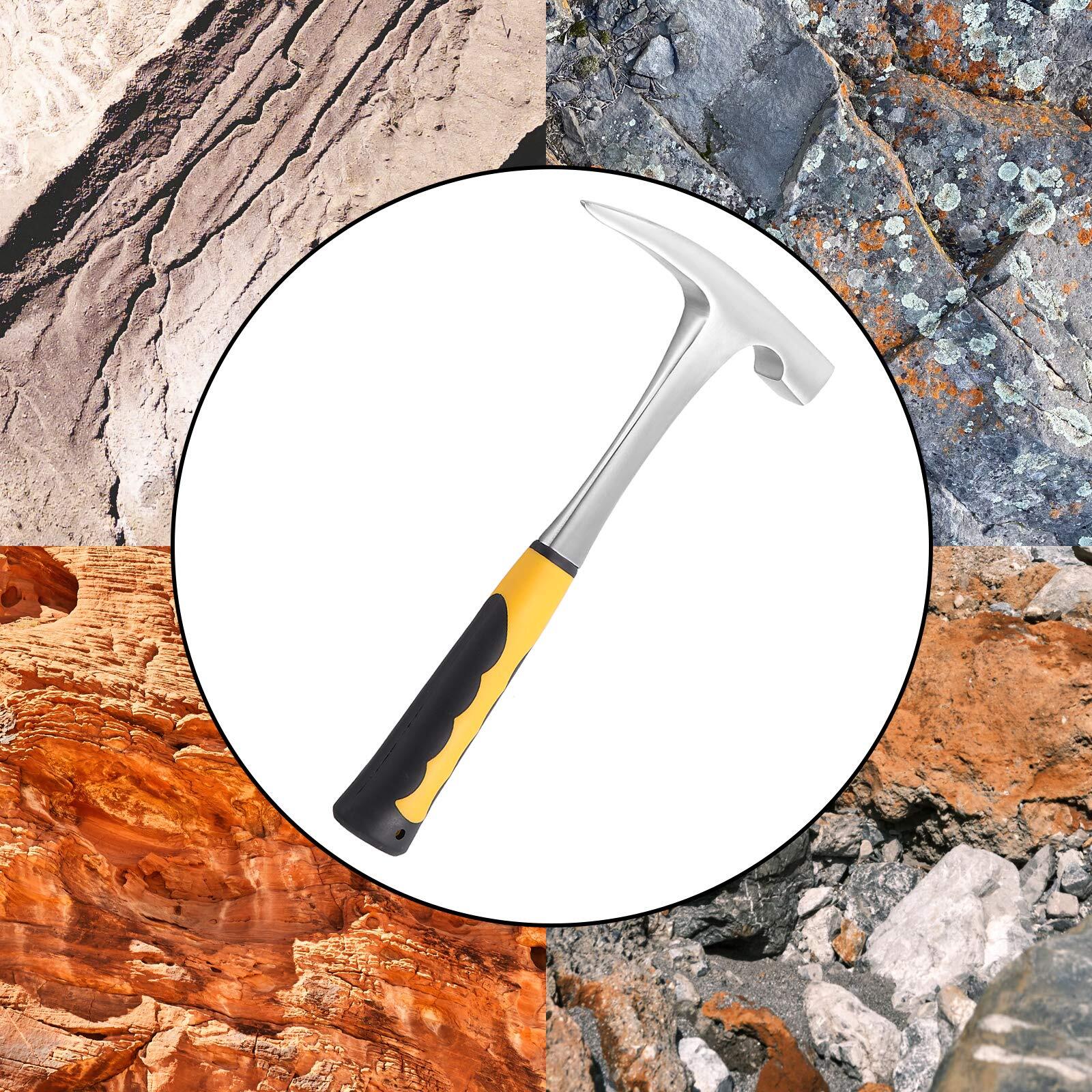 HAKZEON 32oz Rock Pick Hammer, 12 Inch Premium Carbon Steel Chipping Hammers