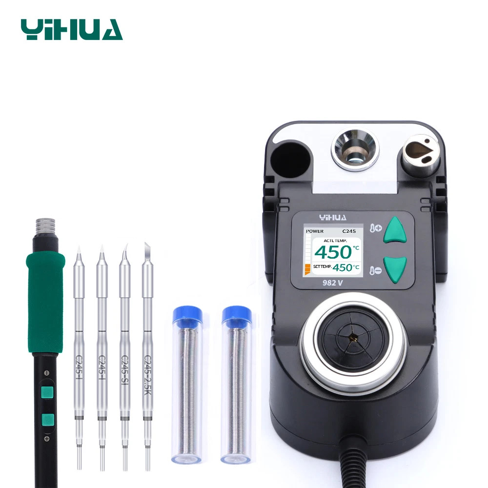 YIHUA 982-V 60W Digital Soldering Station C210/C245 Tips Welding Tool ESD Safe