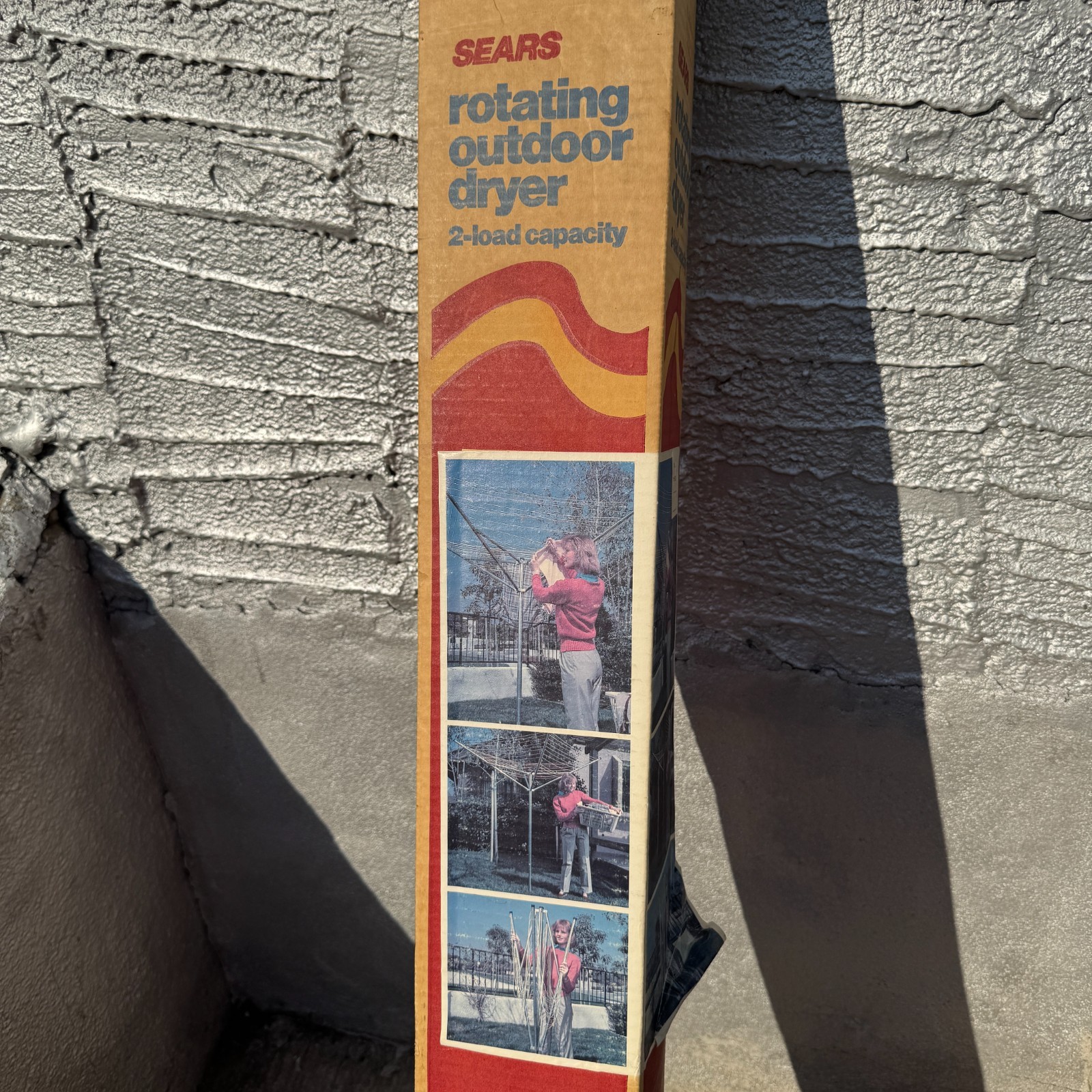 Vintage 7ft Sears Rotating Dryer Pole Clothesline Clothes Outdoor Drying Laundry