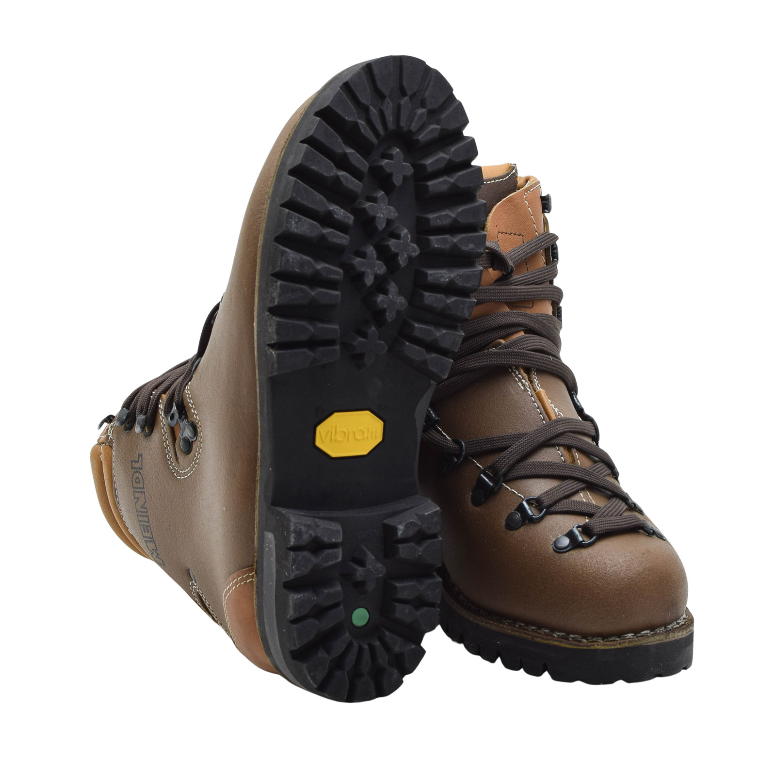 Original German Military MEINDL Hiking Boots Leather Vibram Sole Brown