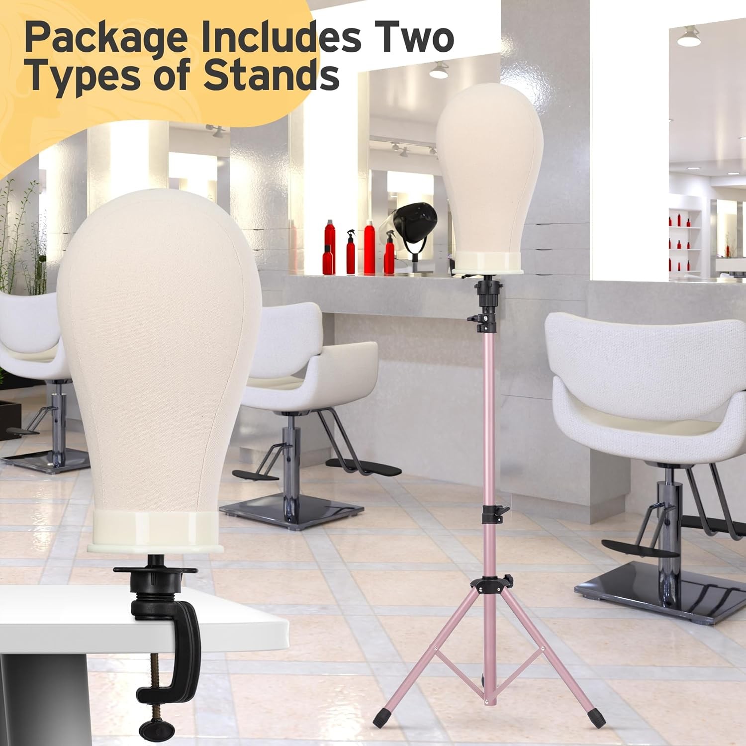Professional Tripod Reinforced Wig Mannequin Stand Display W/Head Set Adjustable