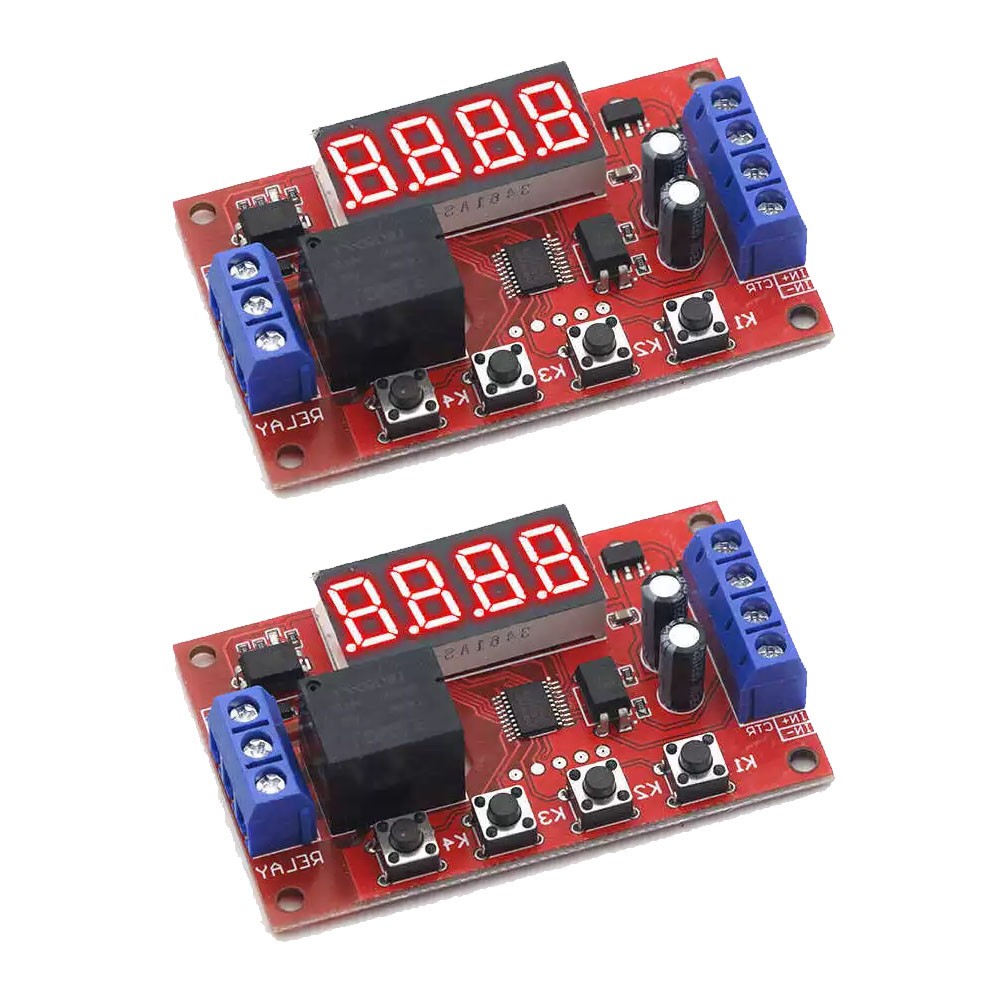 2Pcs DC12V 10A Adjustable Time Delay Relay Module LED Digital Control Switch US