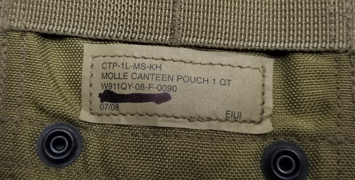 USGI Military EAGLE INDUSTRIES 1QT CANTEEN POUCH KHAKI US ARMY USED