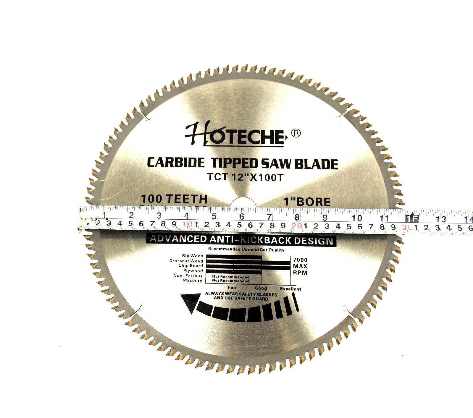 HOTECHE 3PC Carbide Tipped Saw Blade 12 in. x 100T Miter Saw Blade Wood Cut