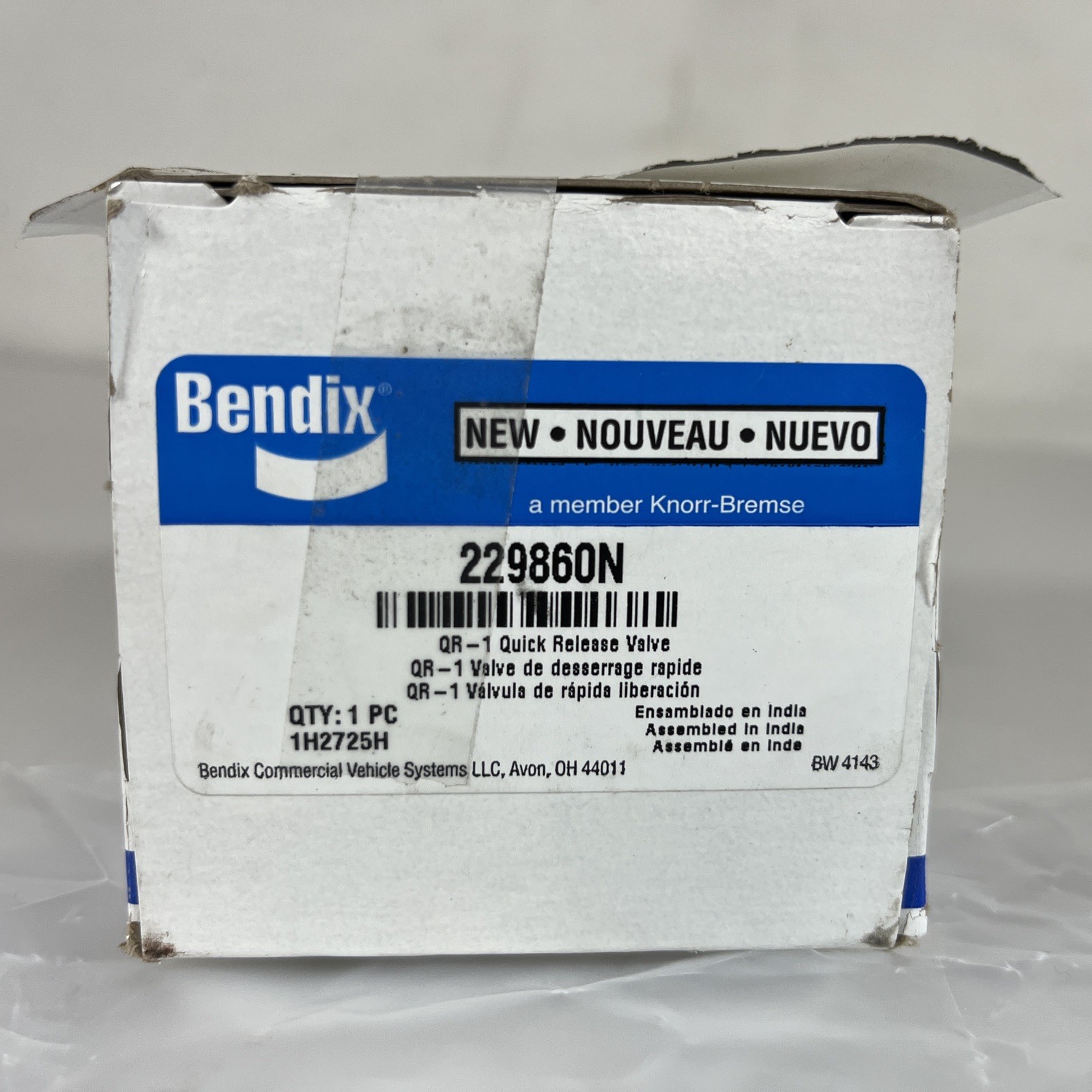 Genuine Bendix Quick Release Valve OEM Part # 229860N - Free Shipping - NOS