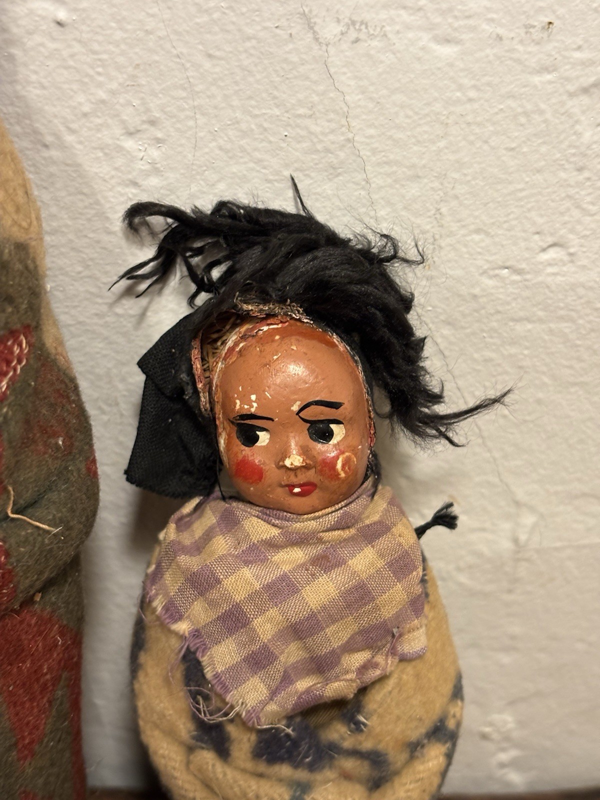 Antique 1920s Skookum Indian Dolls Set of 3 Whirling Log Swastika Bully Good