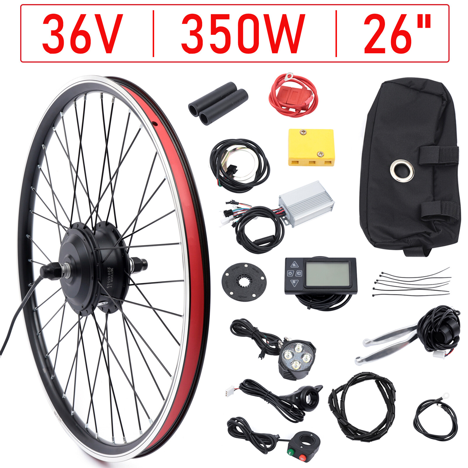 26 inch Front Wheel E-Bike Electric Bicycle Conversion Kit 36V 350W Hub Motor