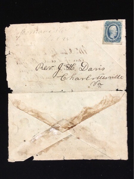 VA CHARLOTTESVILLE 1864 CONFEDERATE TURNED COVER CSA #12F RARE ON COVER