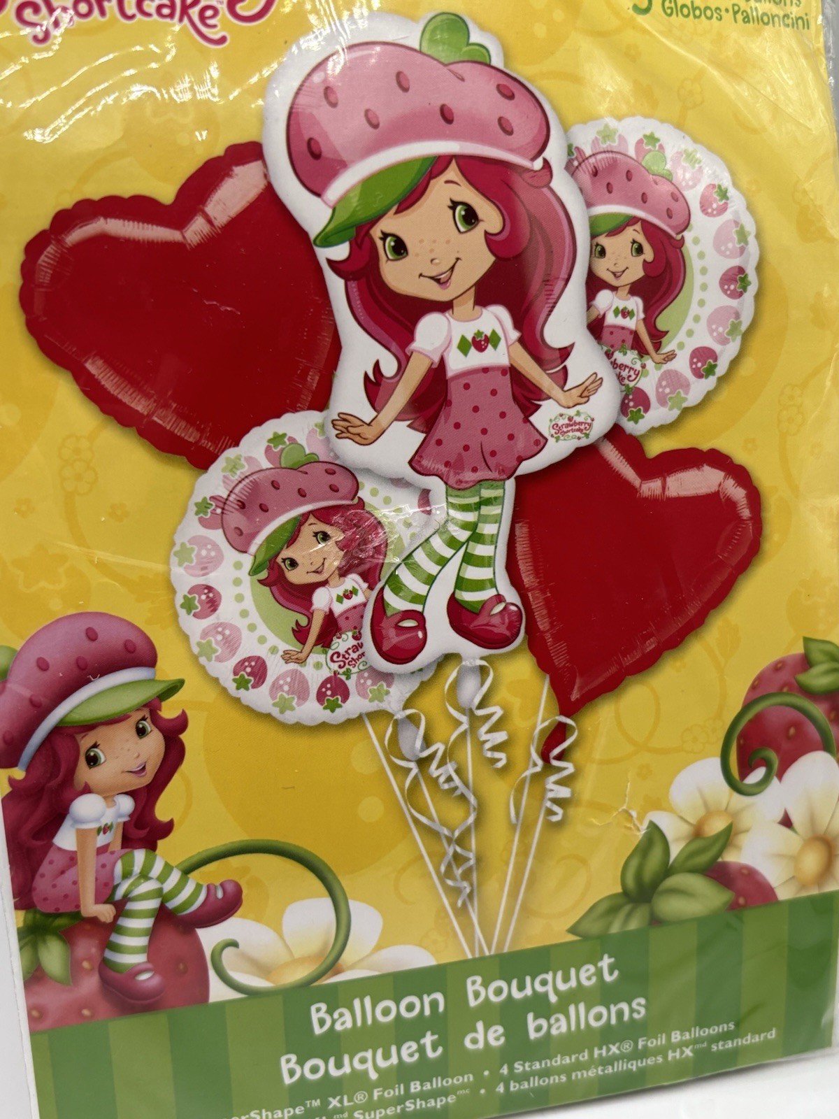 Anagram Strawberry Shortcake Party Supplies 5 Foil Balloon Bouquet Vintage New