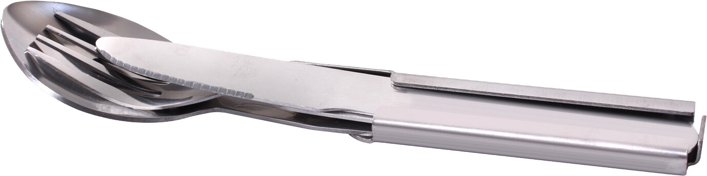 Silver Stainless Steel Military 4 Piece Deluxe Chow Set