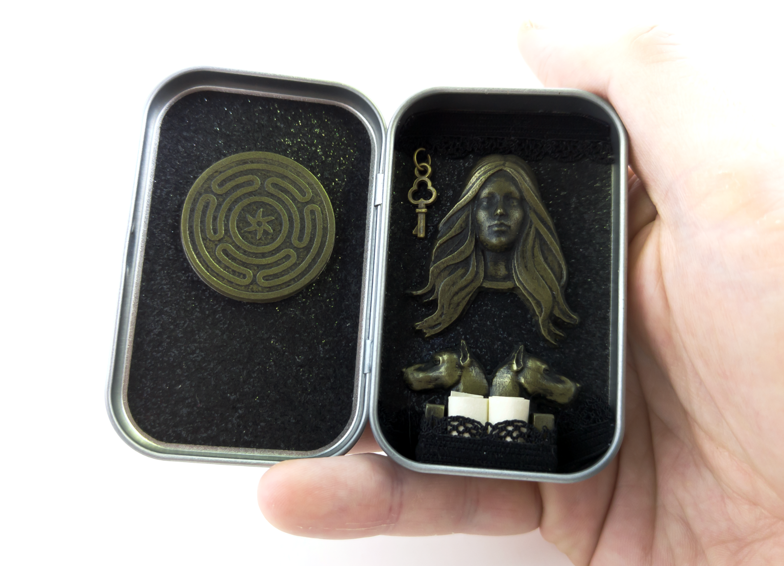Pocket Shrine for the Goddess Hecate, Miniature Altar, Offering Box