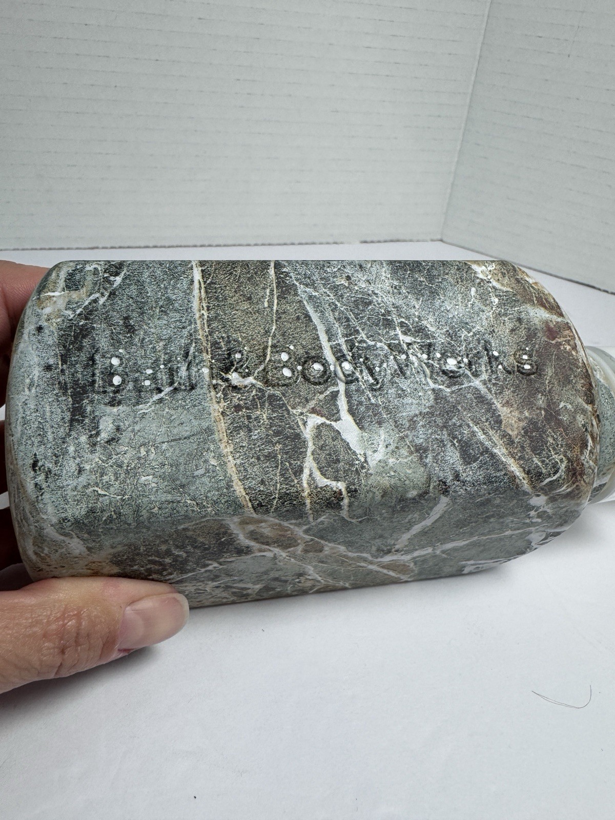 Bath & Body Works Green Mix Stone Foaming Hand Soap Dispenser Holder Pump