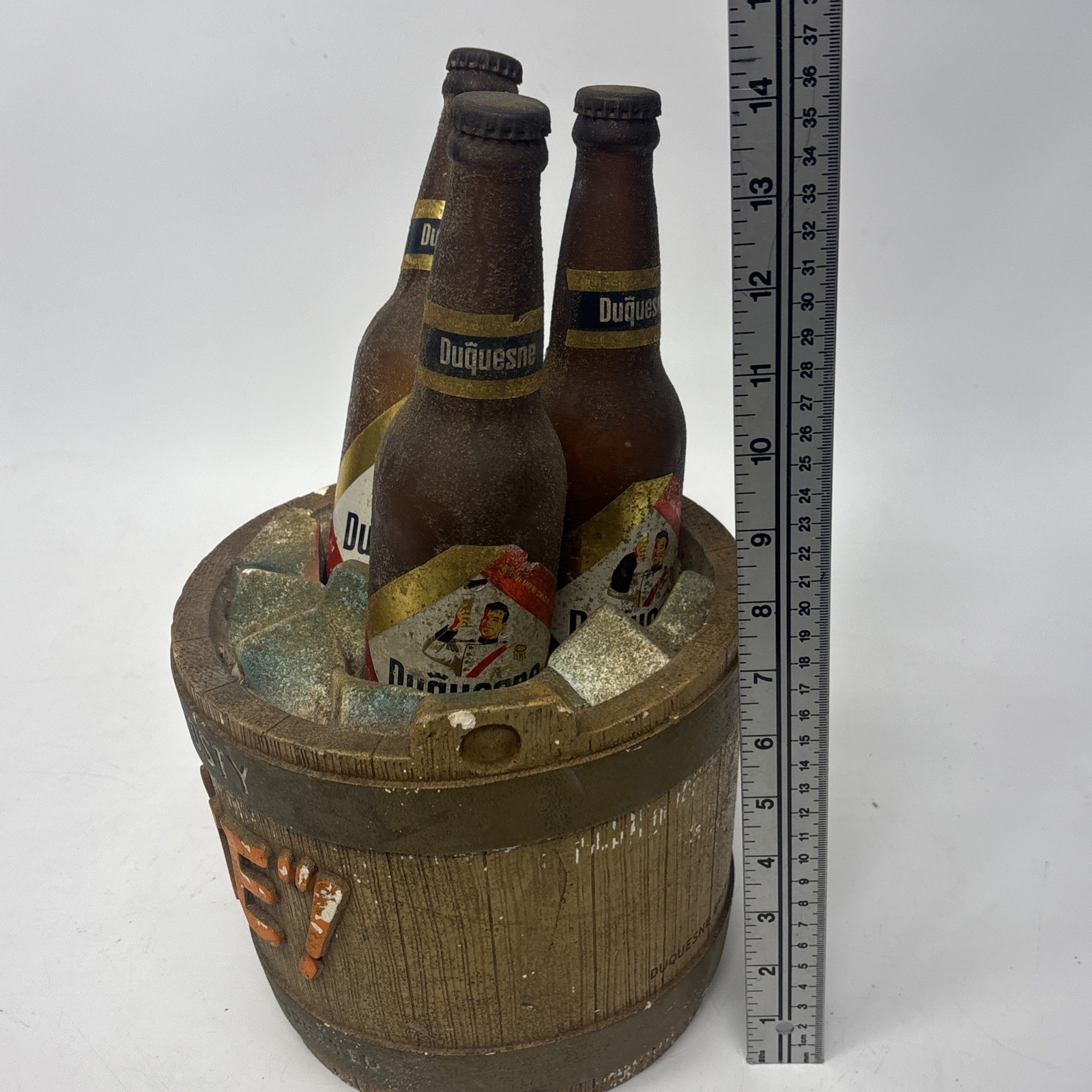 Rare Vintage ASK FOR A FROSTY Duke Duquesne Beer Bucket Sign Display 1958 USA