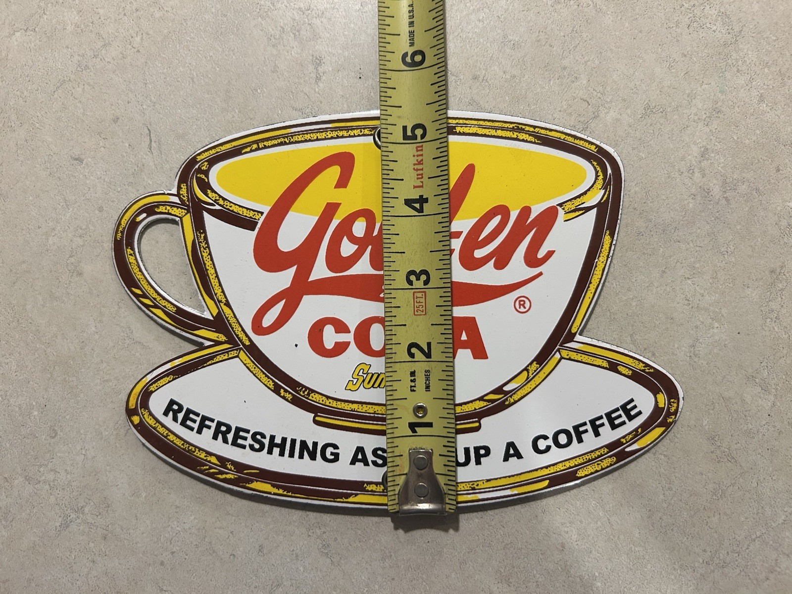 Gold-en Cola Sun Drop Porcelain Sign