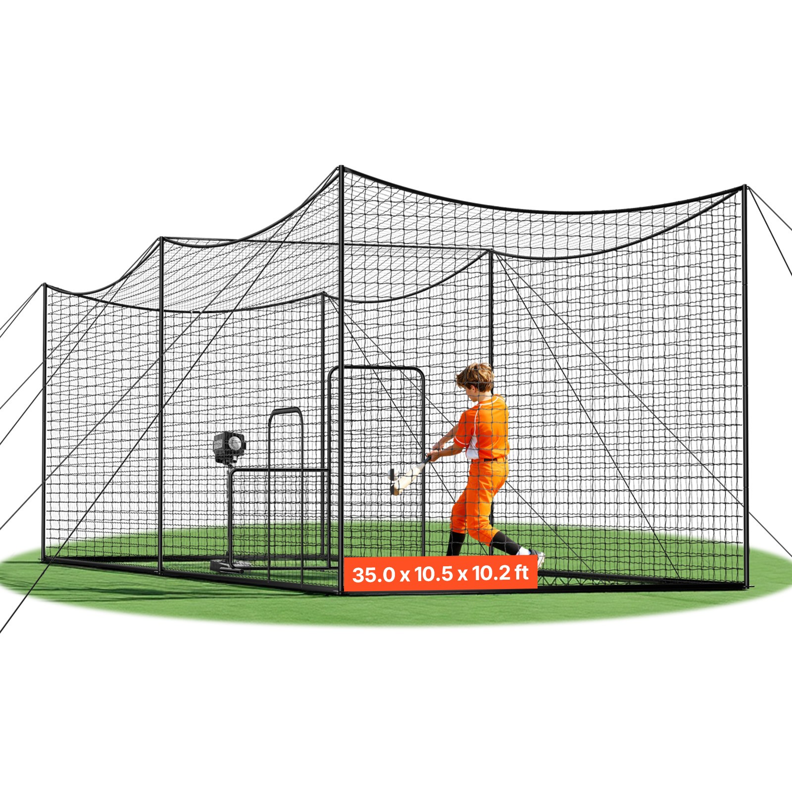 Uimoso Baseball Batting Cage 35 x 10.5 x 10.2FT for Indoor and Outdoor Use