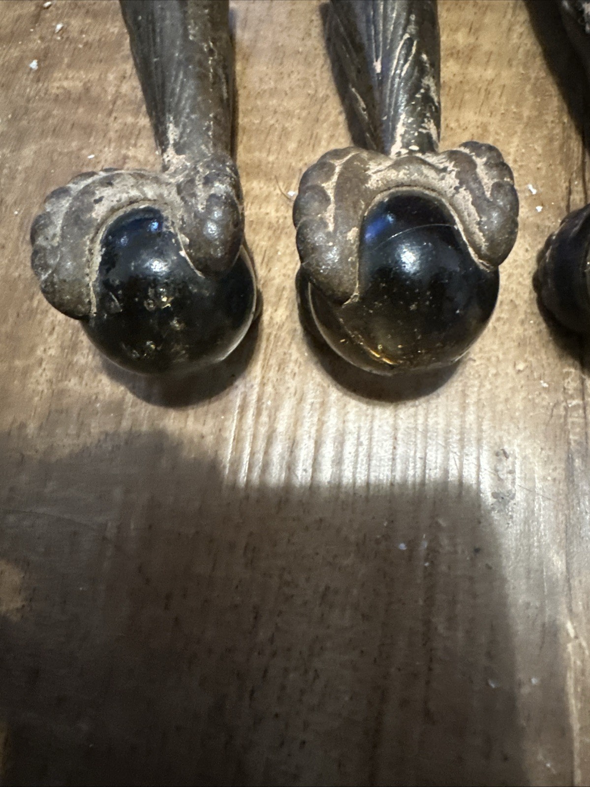 Lot Of 7 Antique Cast Iron Eagle Claw glass Ball Foot / Piano Stool Feet