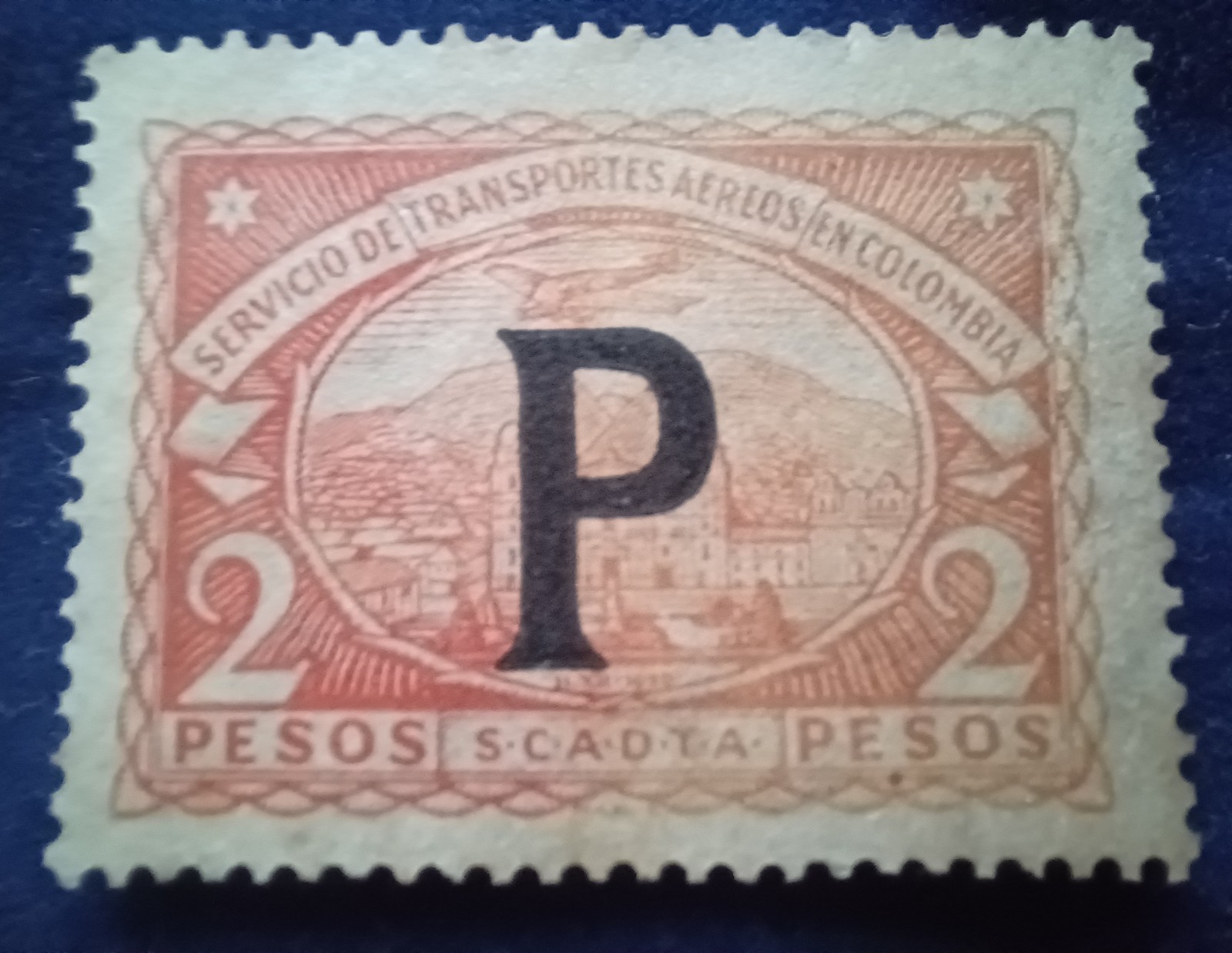 COLOMBIA 1923 AIRMAIL SCADTA - PANAMA P Ovpts - Sc#'s CLP56,57,59,60,61,62,63,64