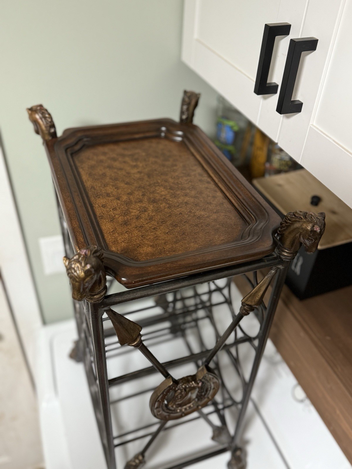 Maitland Smith Horse Head Wine Rack Bronze Finish