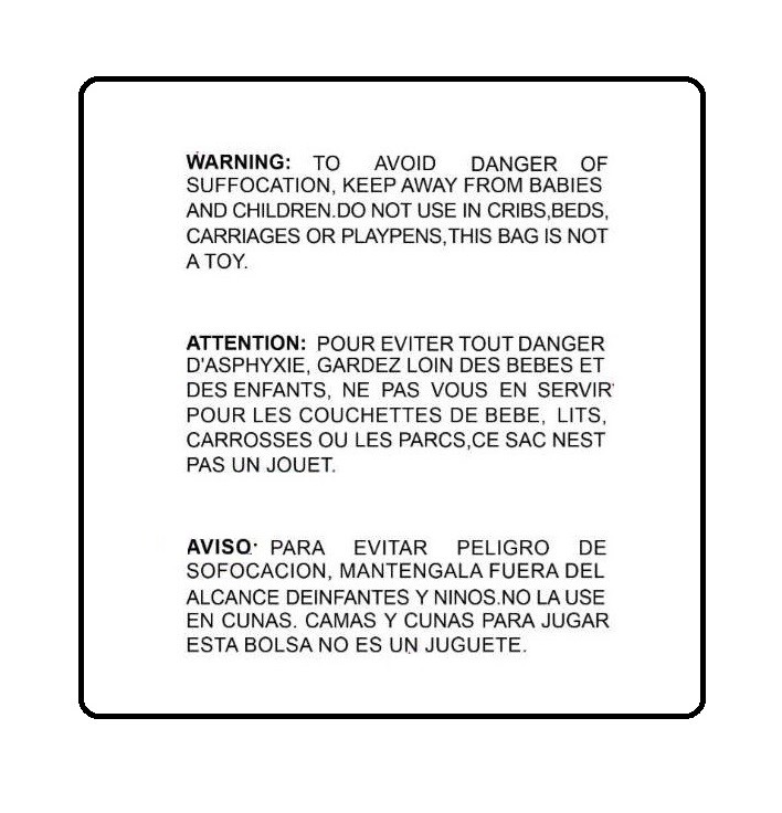 Clear Bags Suffocation Warning Self Seal Merchandise Bag 1.5 Mil -ST ShipMailers