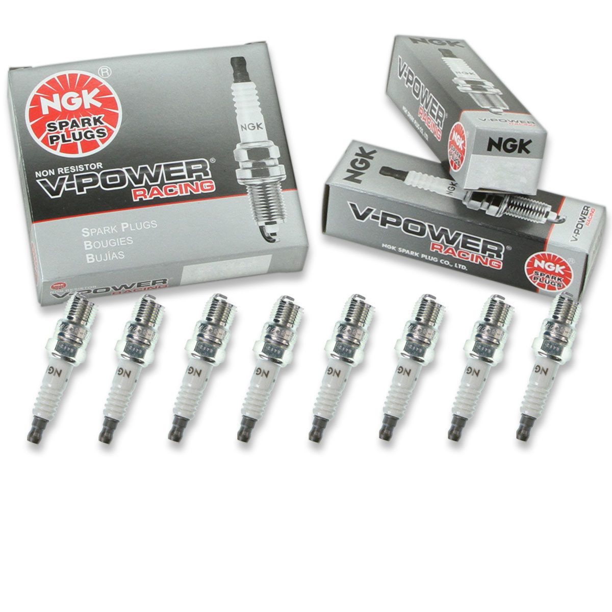 8pcs NGK 3249 V-Power Racing R5673-8 Inboard Marine Spark Plug Tune Up Kit wr