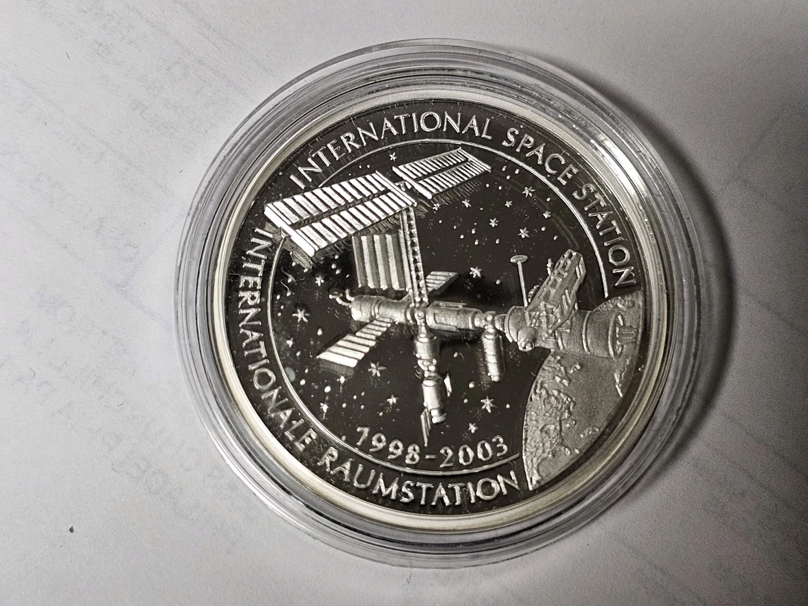 American Mint .999 Silver 20g International Space Station Alpha Station Proof