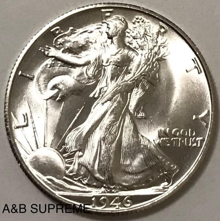 Walking Liberty Half Dollar From OBW Roll Estate Hoard CH-GEM Bu Unc 90% Silver