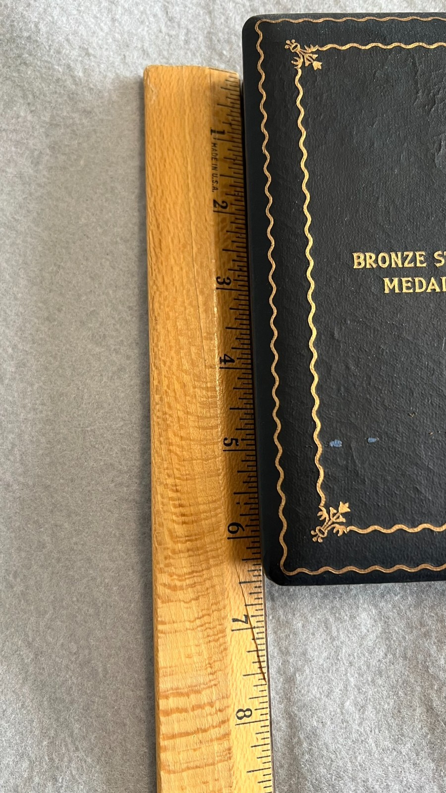 Vtg WWII Vietnam US Bronze Star Medal Presentation Case Coffin Box Only - Empty