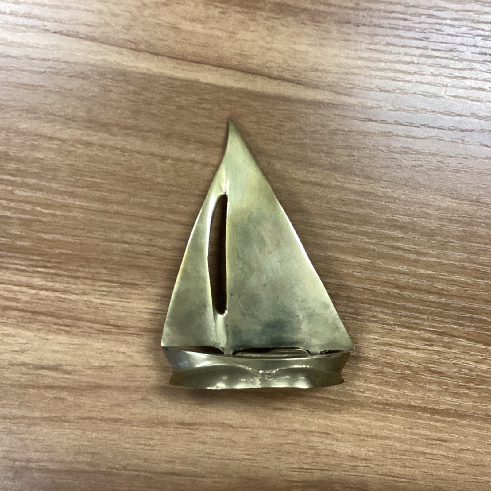 Vintage Decorative Collectible Solid Brass Sail Boat Figurine Sculpture