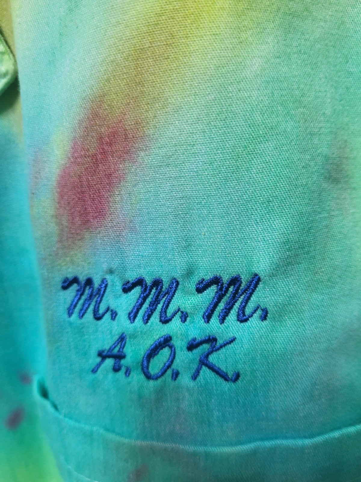 SALE Quality Landau Tye Dye Lab Coat Men's Large Sz 48 65% Polyester 35% Cotton