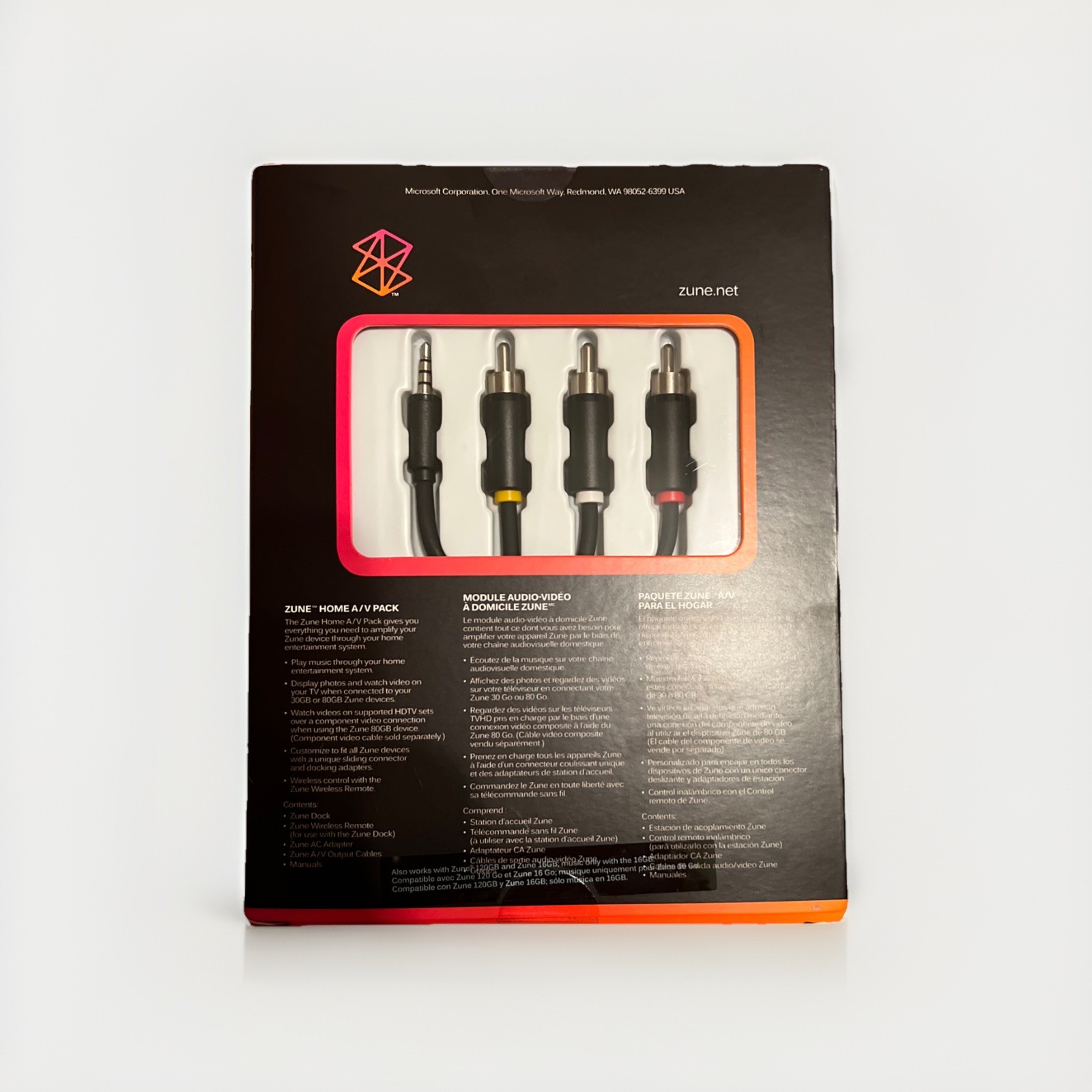 Microsoft Zune Home AV Pack Remote Power AC Adapter Charger Dock H7A-00001.
