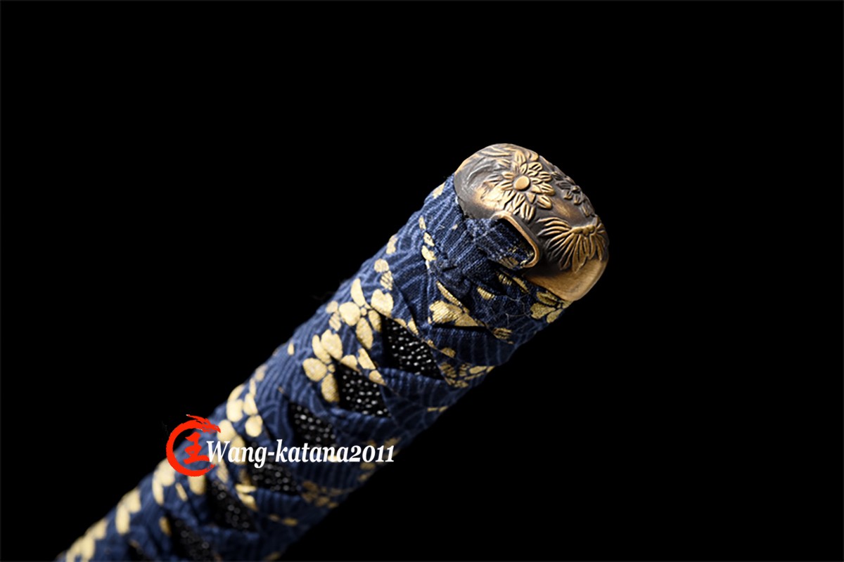 Full Tang Sharp Japanese Samurai Katana Sword T10 Clay Tempered Brass Fittings